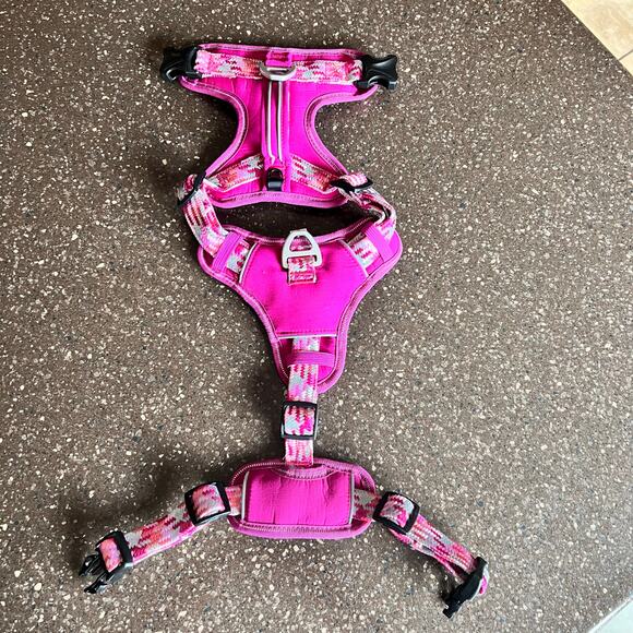 HEAD Quick Dry Dog Harness Pink Medium Reflective Padded Comfort Pet Vest hiking - Picture 5 of 9